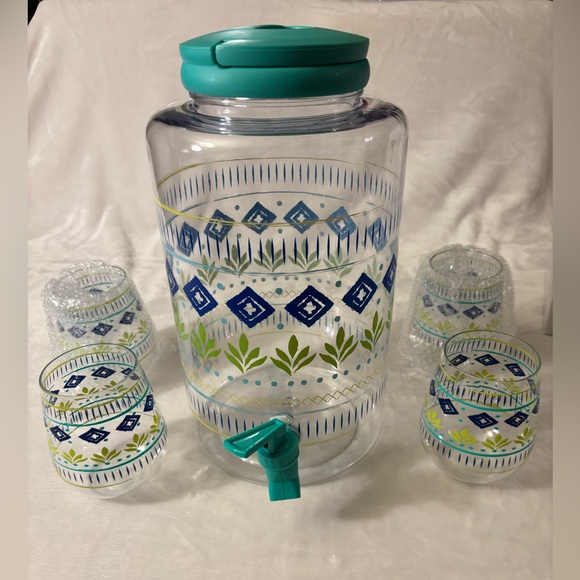 Other - Colorful Plastic Beverage Dispenser Set